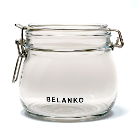 BELANKO 17 OZ Multipurpose Glass Storage Jars with Airtight Seal Lids